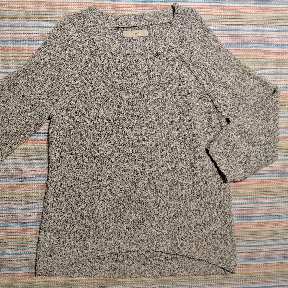 Loft Black/White Woven Sweater Medium